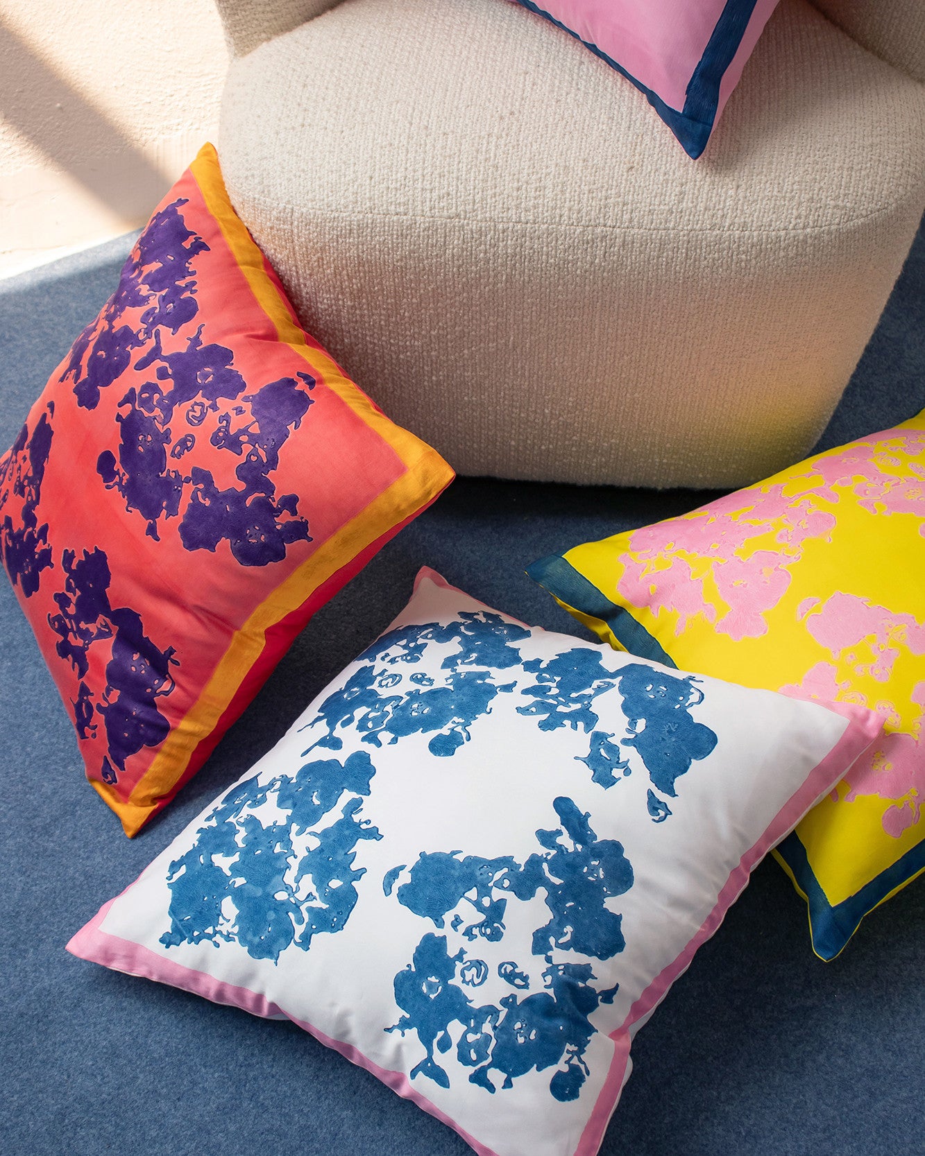 CORAL & PURPLE CUSHION