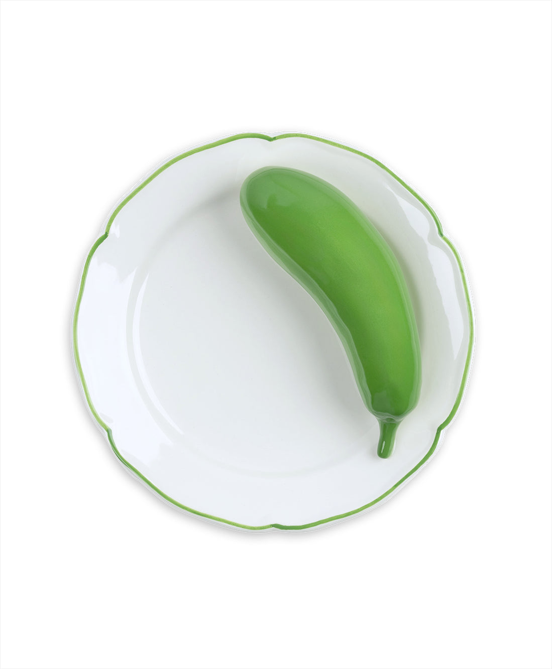 GREEN AUBERGINE DESSERT PLATE