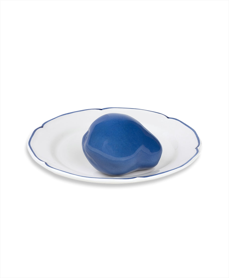 BLUE PEAR DESSERT PLATE