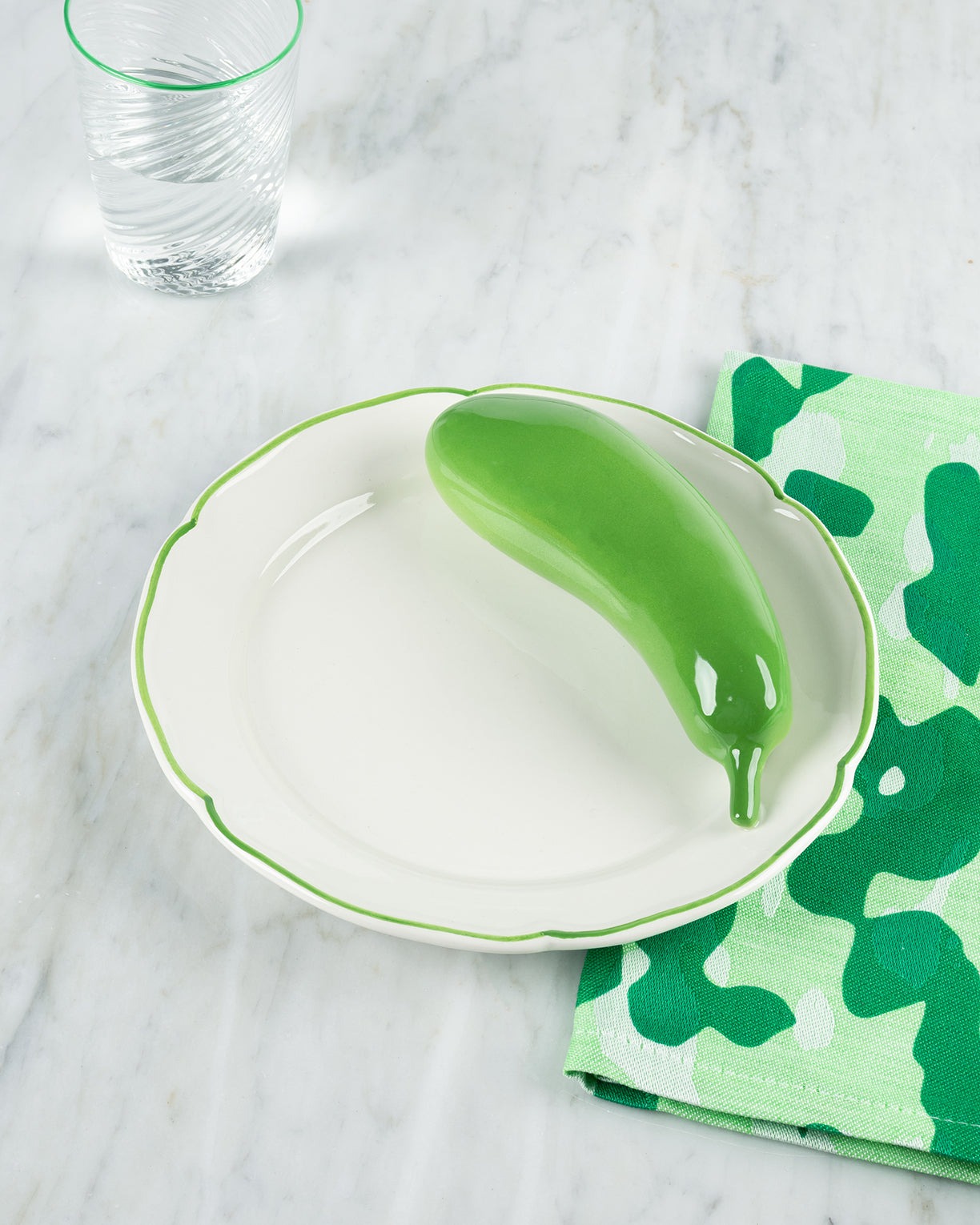 GREEN AUBERGINE DESSERT PLATE