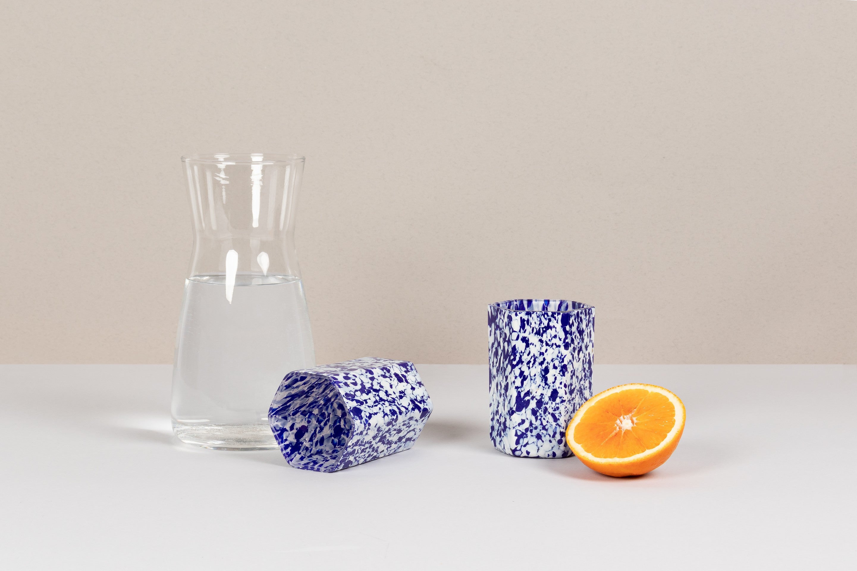 HEX IVORY & BLUE TUMBLERS