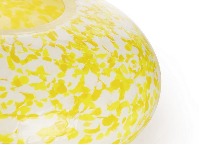 IVORY & YELLOW BOULE VASE