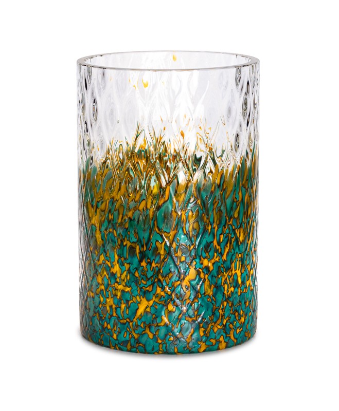 GREEN & YELLOW SHADE VASE