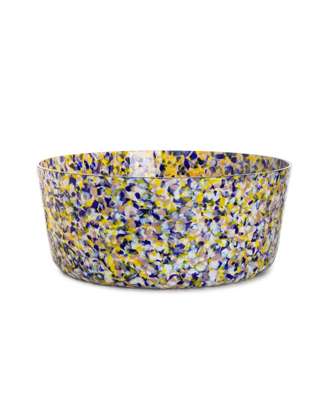 YELLOW & BLUE & PURPLE LARGE BOWL