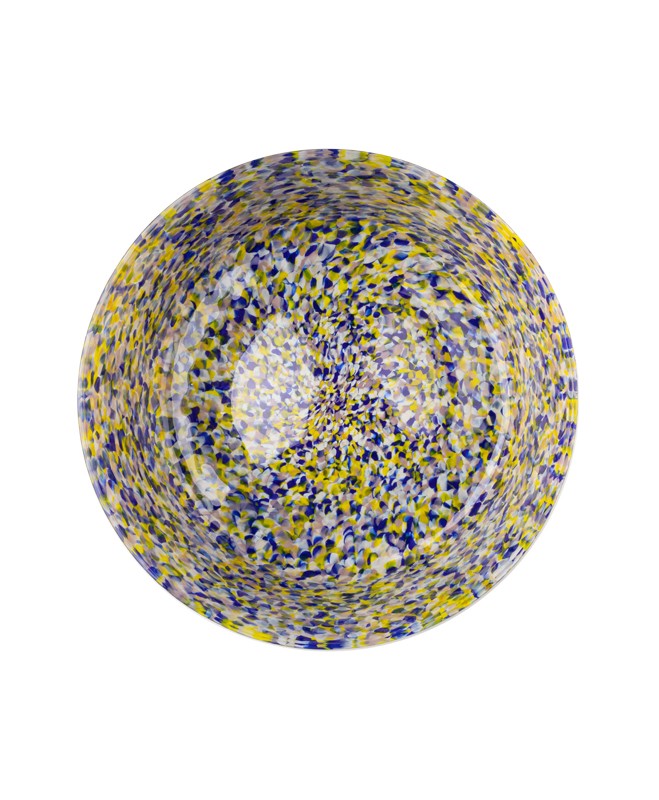 YELLOW & BLUE & PURPLE LARGE BOWL