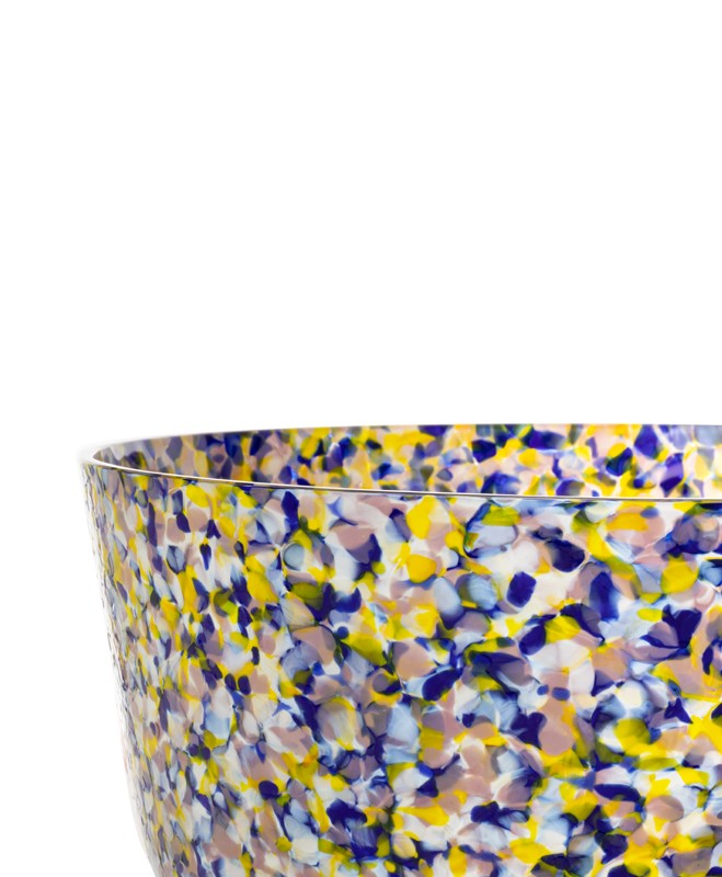 YELLOW & BLUE & PURPLE LARGE BOWL