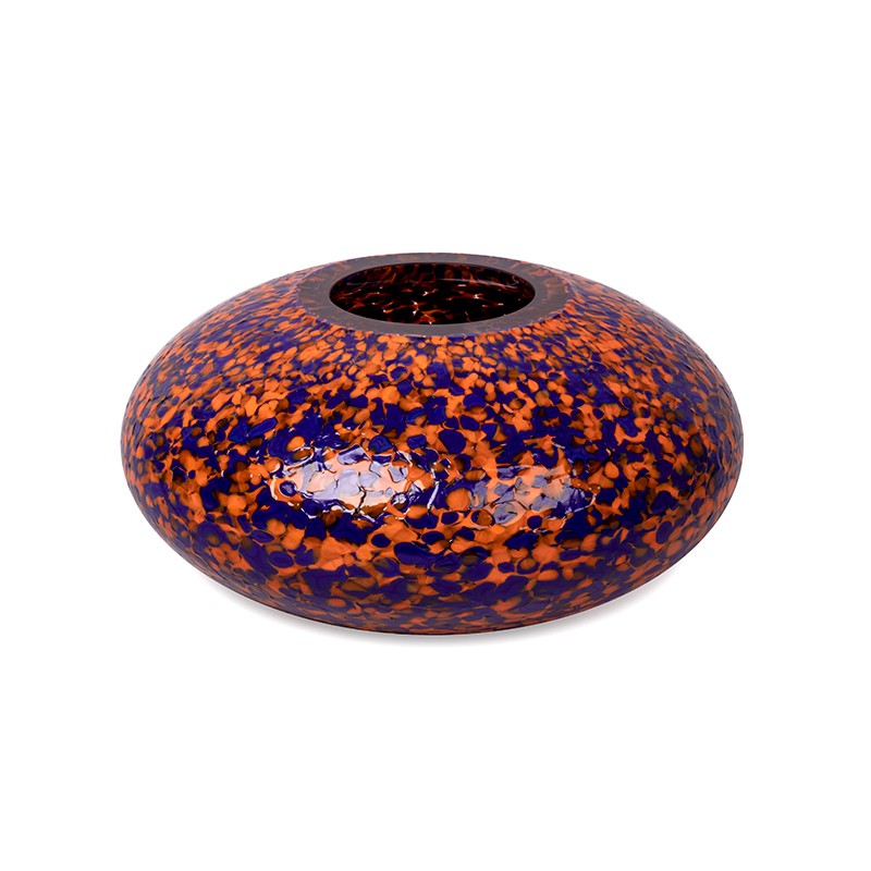 ORANGE & BLUE BOULE VASE