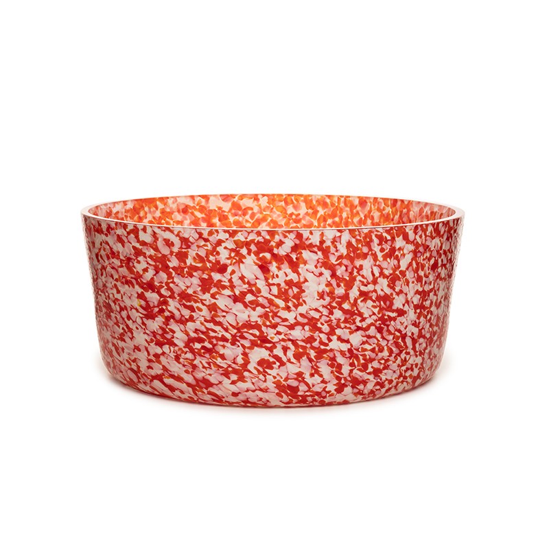 RED & IVORY LARGE BOWL