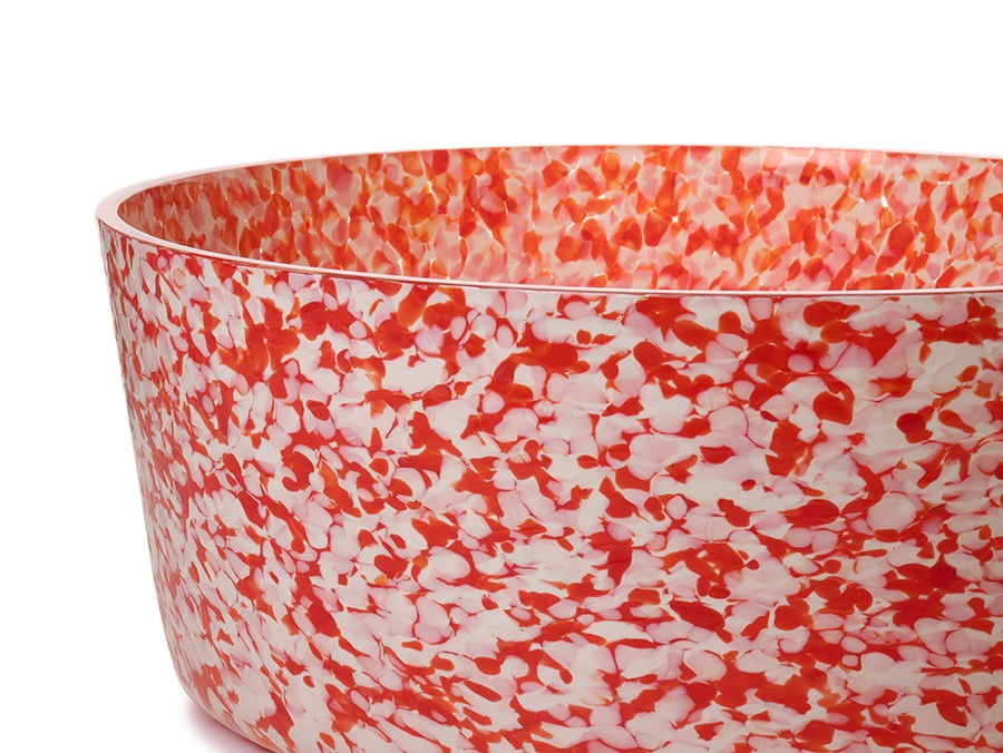 RED & IVORY LARGE BOWL