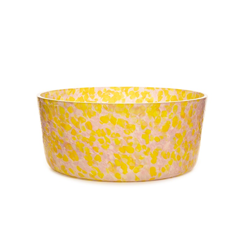 YELLOW & PINK LARGE BOWL