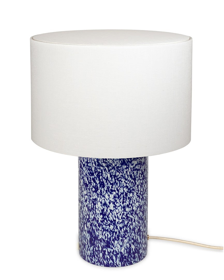 BLUE & IVORY LAMP / LINEN