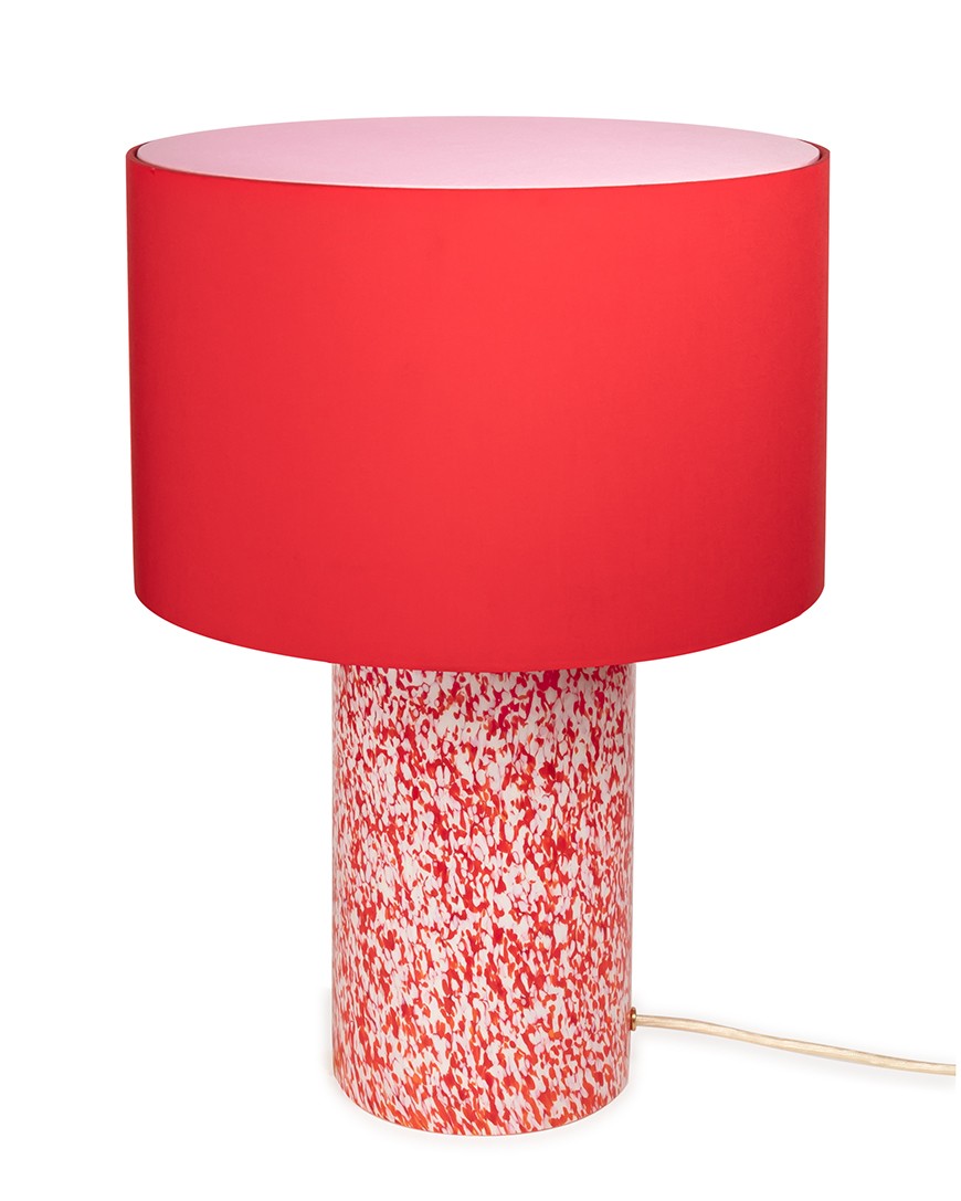 RED & IVORY LAMP