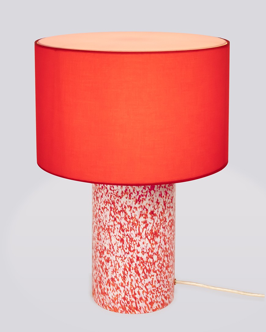 RED & IVORY LAMP