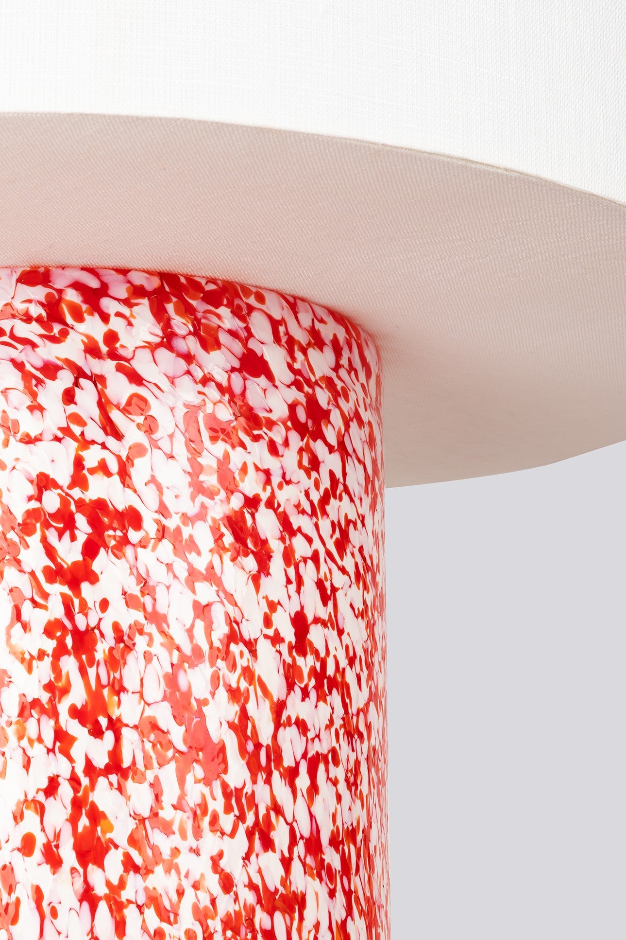 RED & IVORY LAMP / LINEN