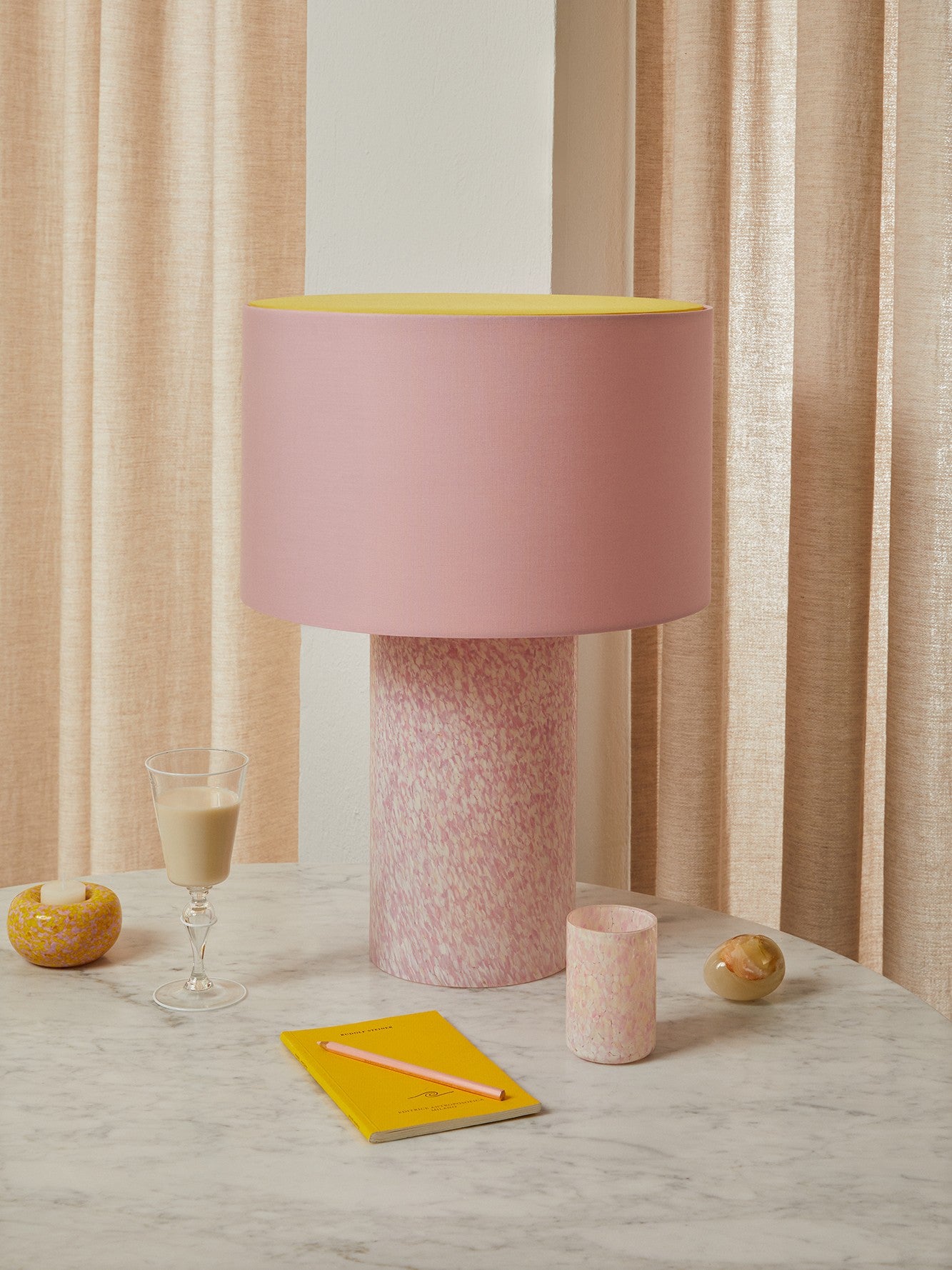 IVORY & PINK LAMP