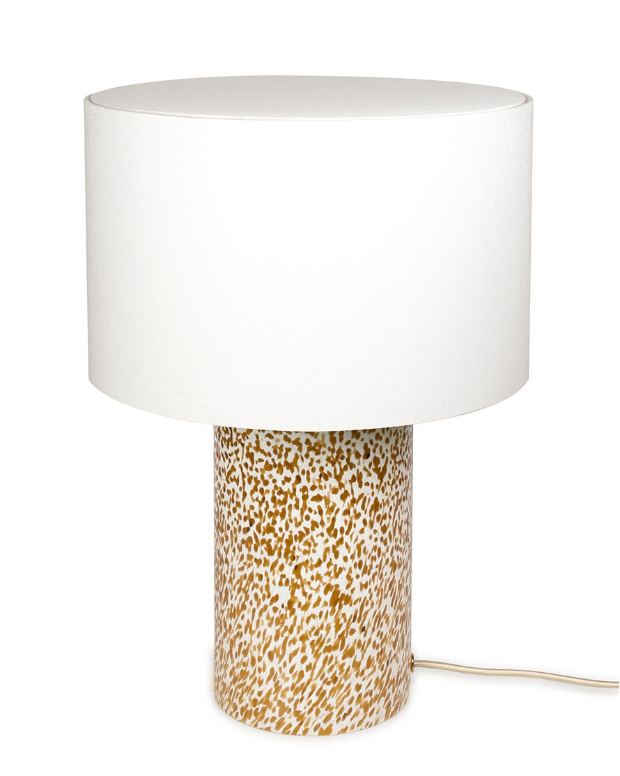 IVORY & AMBER LAMP / LINEN