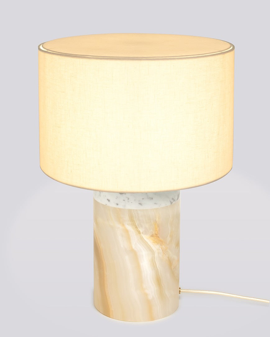 MARBLE & ONYX LAMP / LINEN