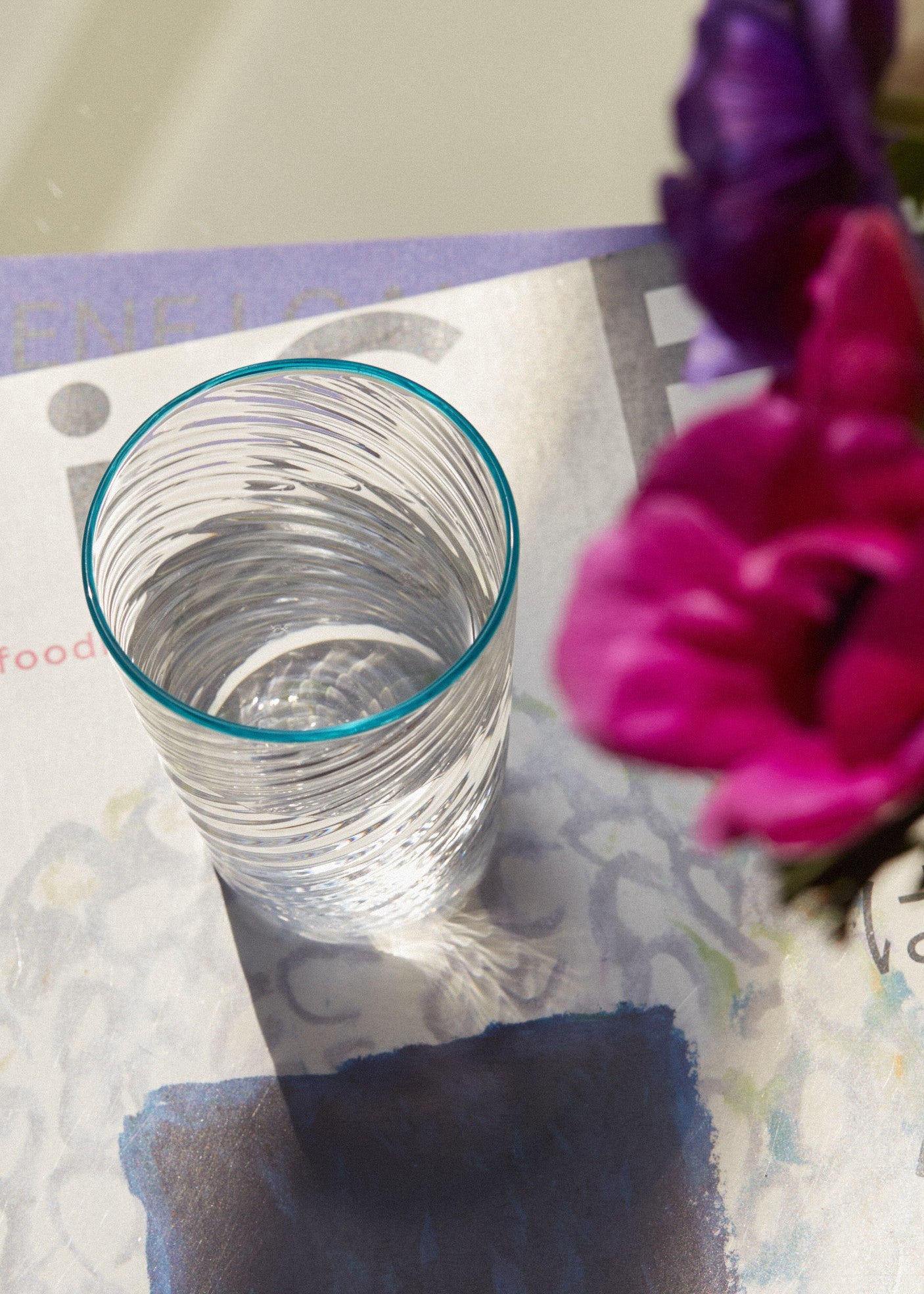 AQUAMARINE RIM RIGADIN TUMBLERS