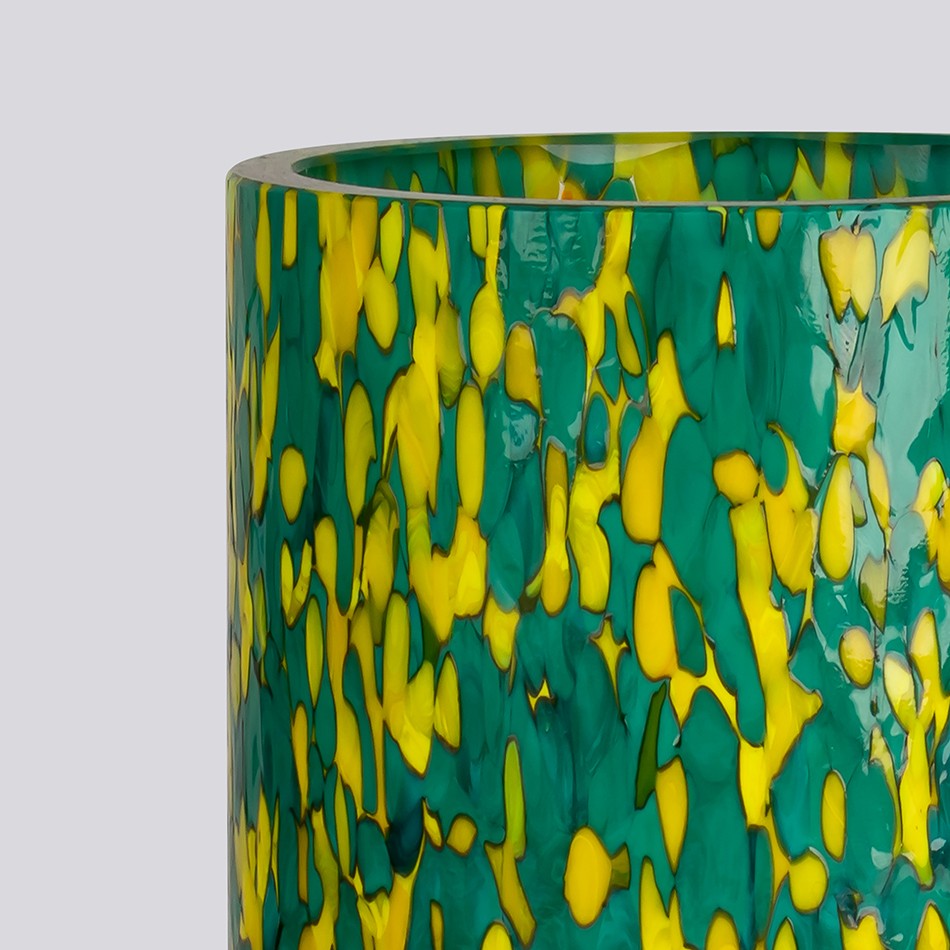 GREEN & YELLOW TALL VASE