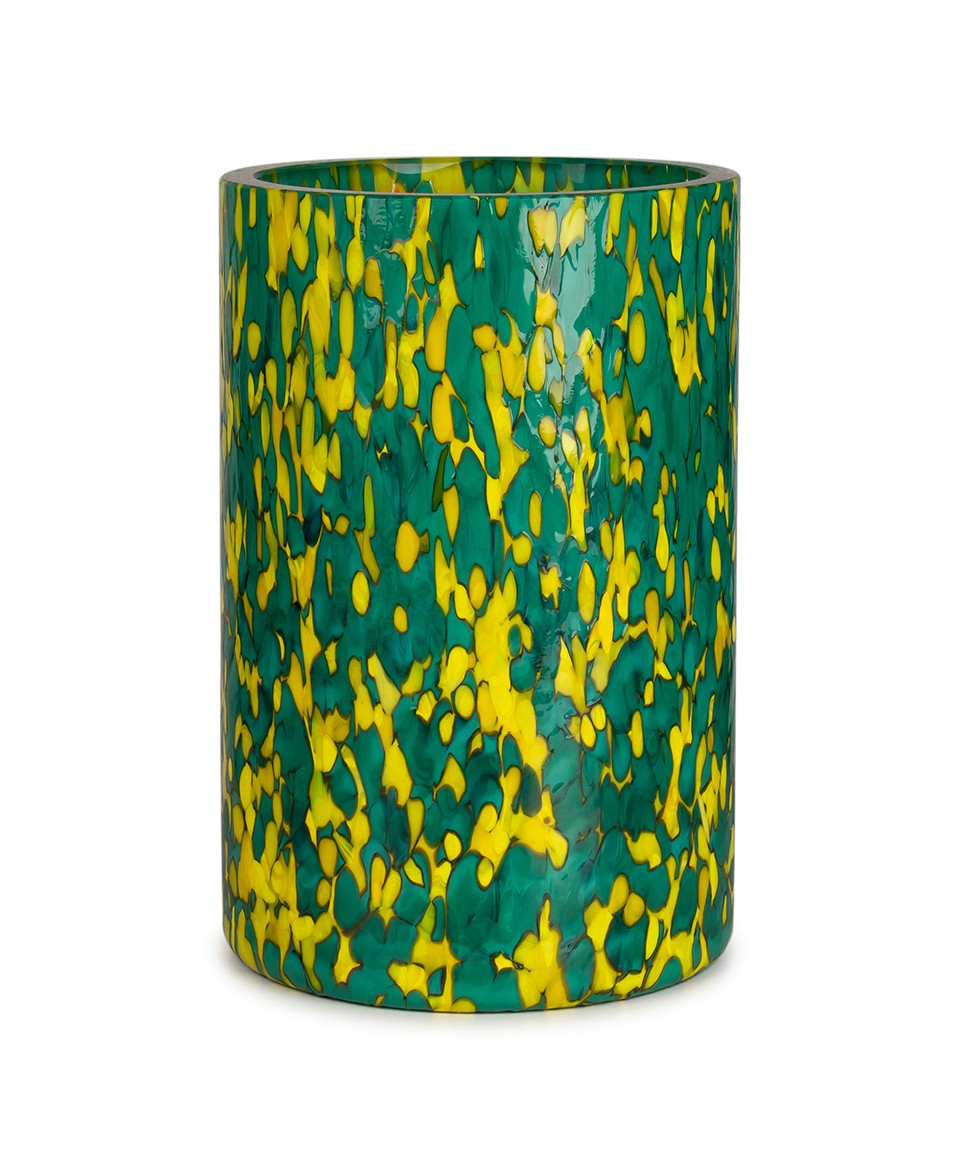 GREEN & YELLOW TALL VASE