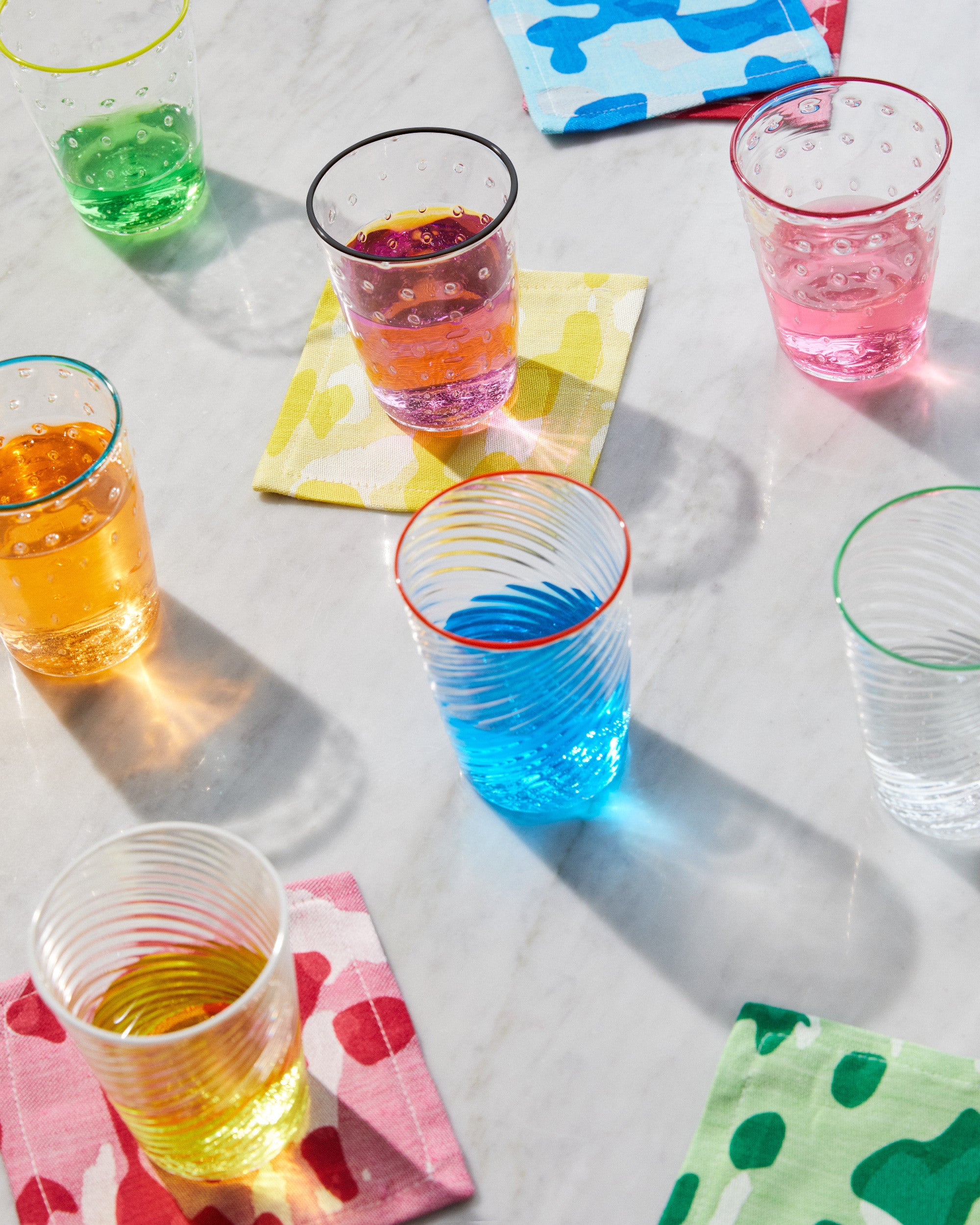 YELLOW RIM BUBBLE TUMBLERS