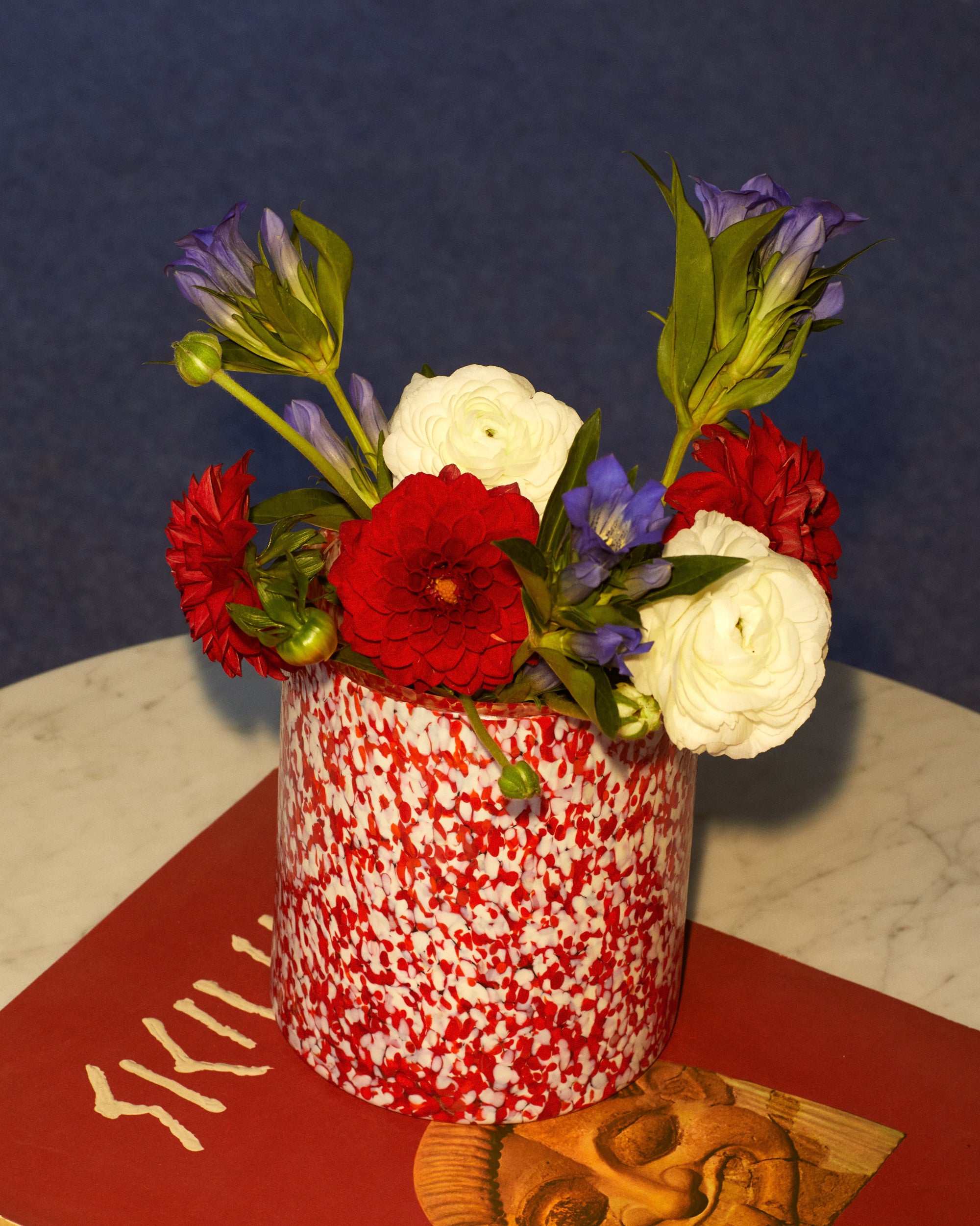 IVORY & RED MEDIUM VASE