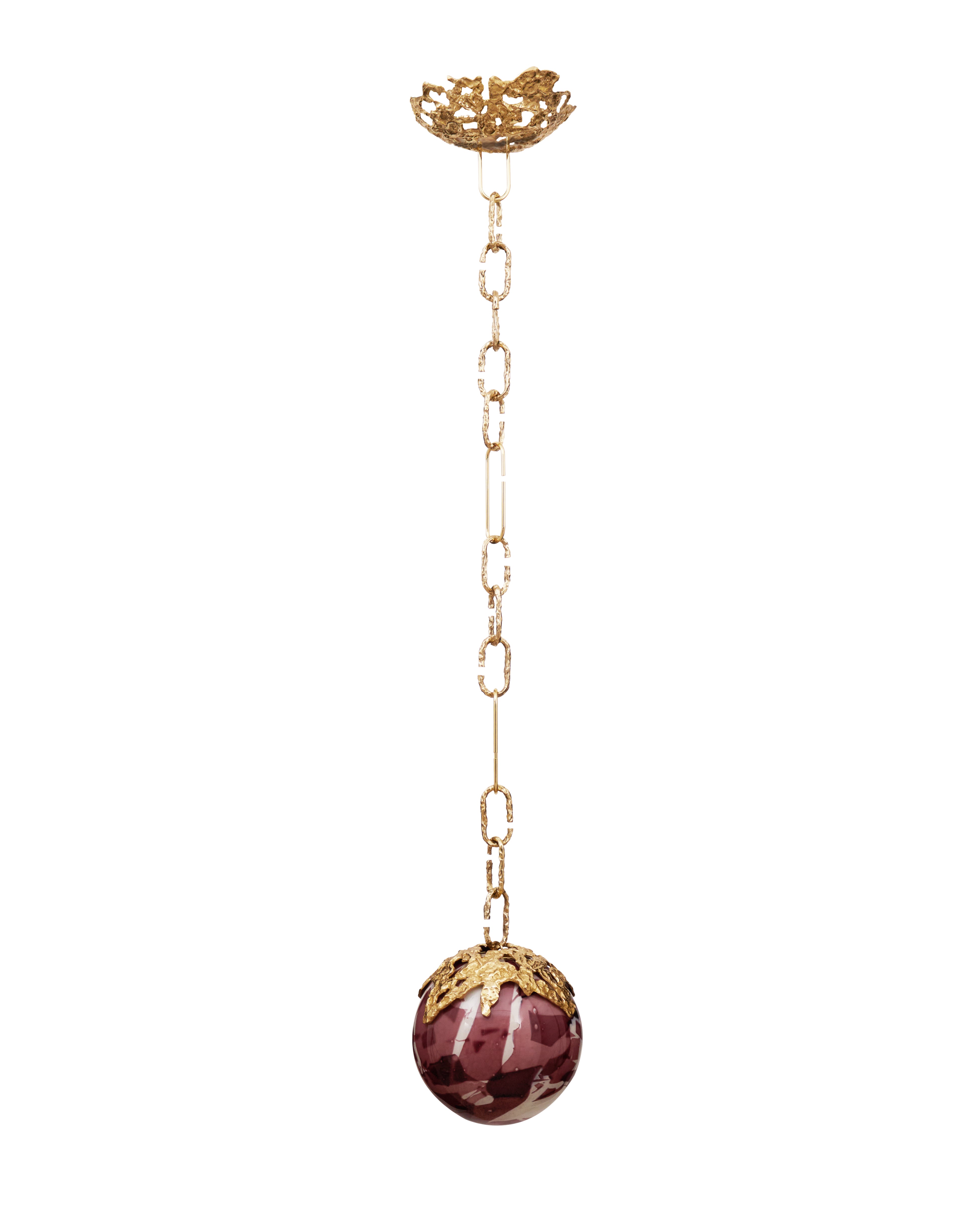 AMETHYST BROKEN CHARM - single globe