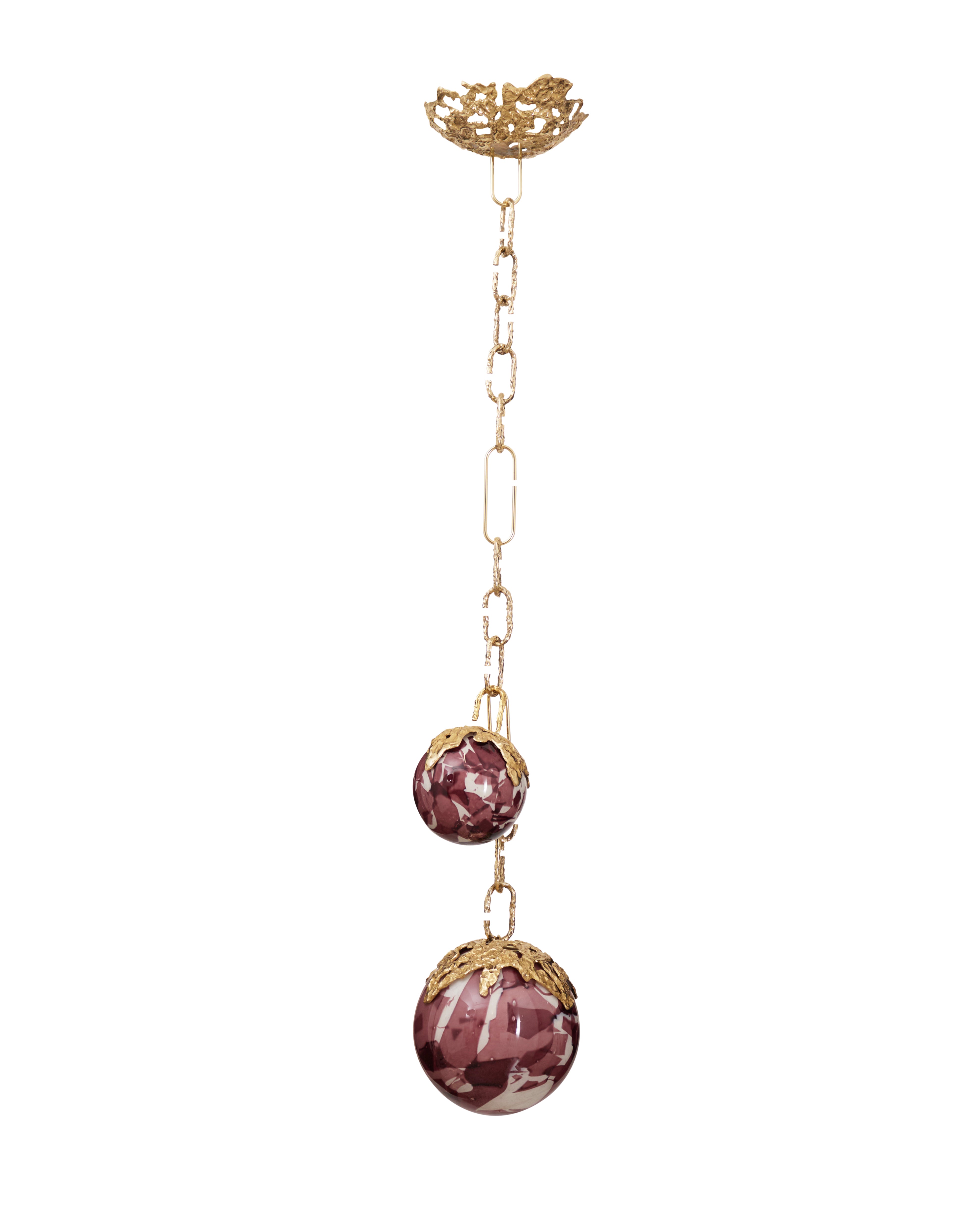 AMETHYST BROKEN CHARM - double globe