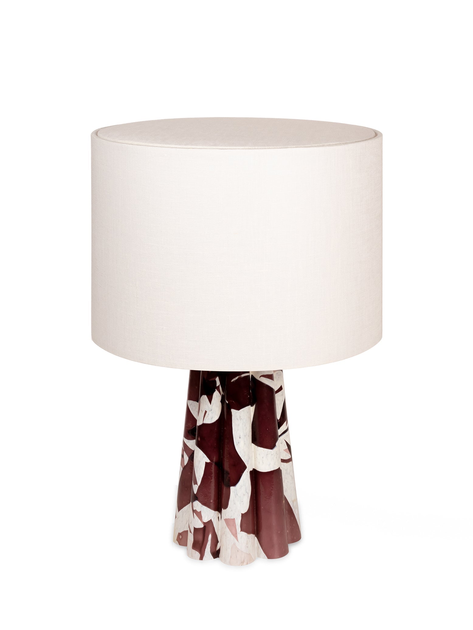 Purple Bucket Lamp with linen shade