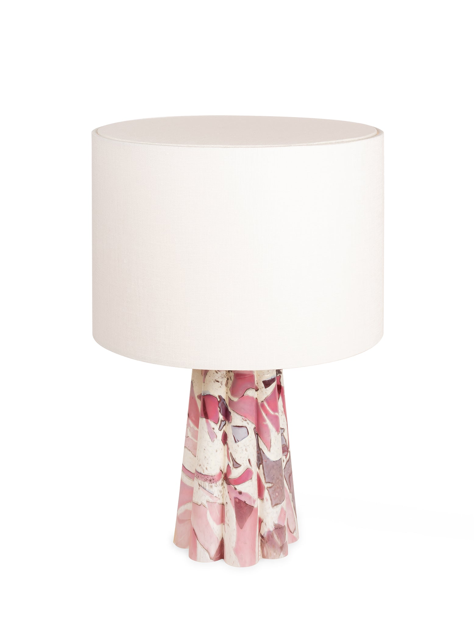 Pink Bucket Lamp with linen shade