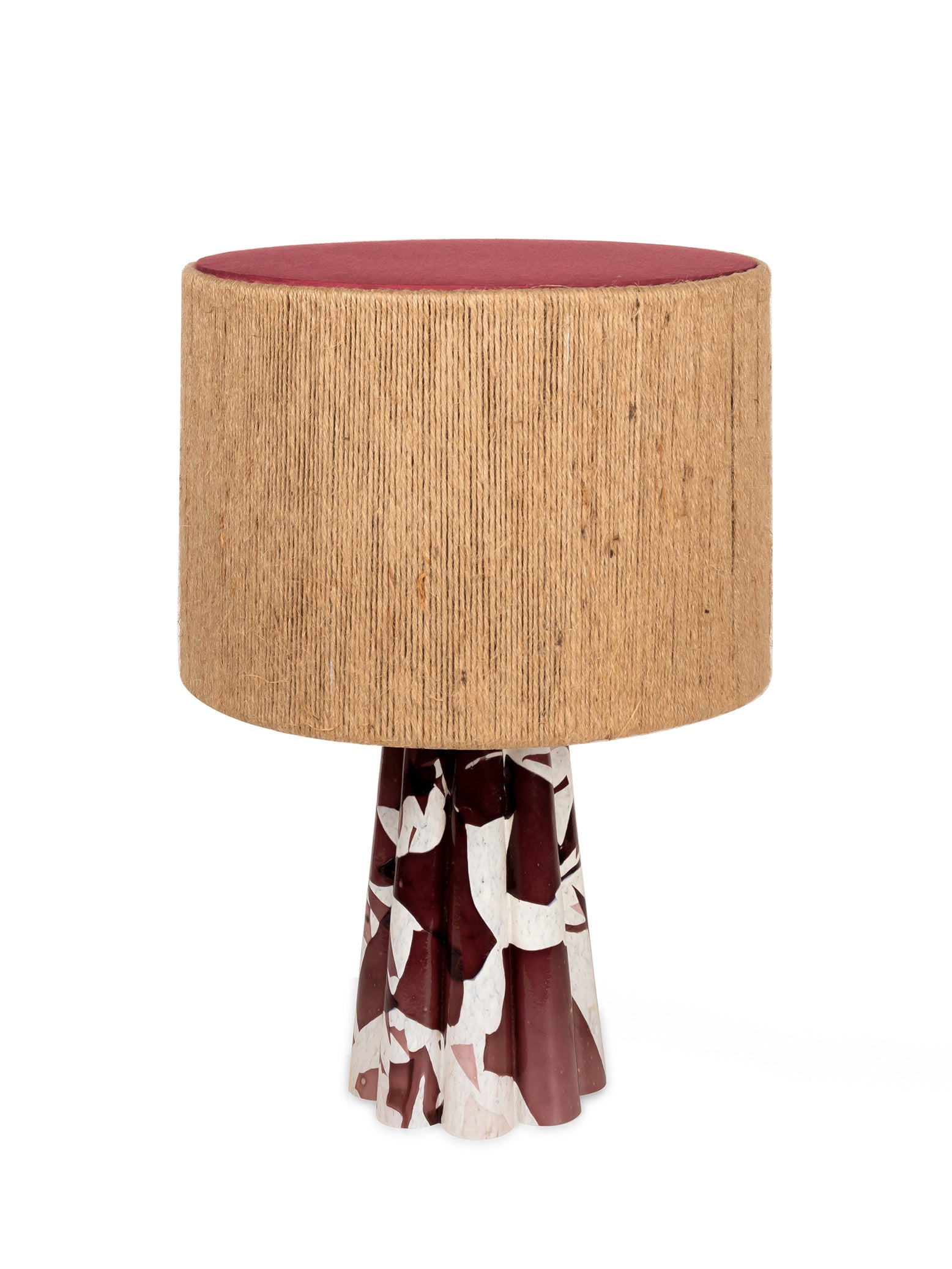Purple Bucket Lamp with rope shade