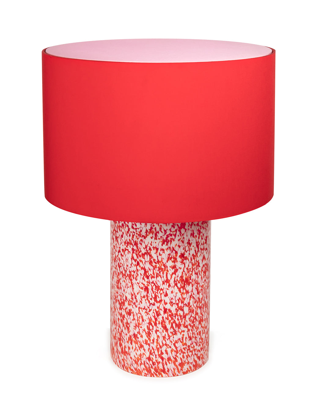 RED & IVORY PILLAR LAMP