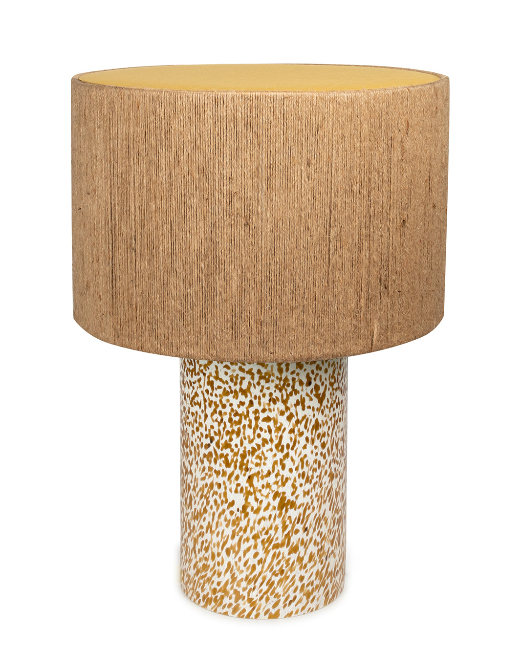 Ivory & Amber Pillar Lamp with rope shade