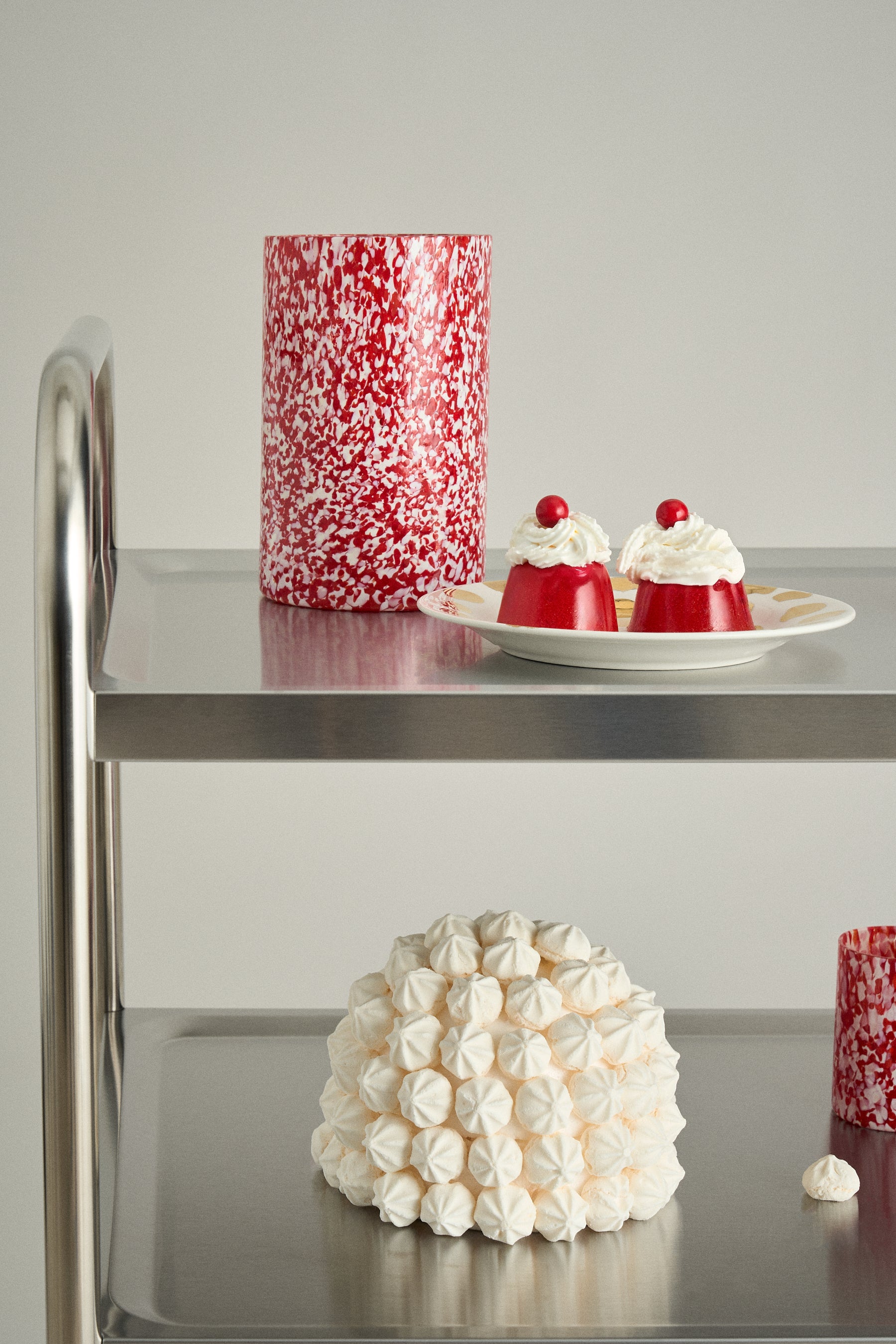 IVORY & RED TALL VASE