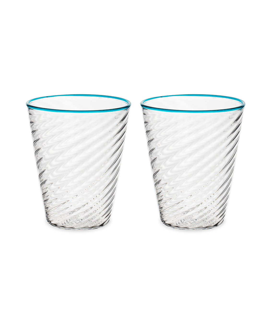 AQUAMARINE RIM RIGADIN TUMBLERS