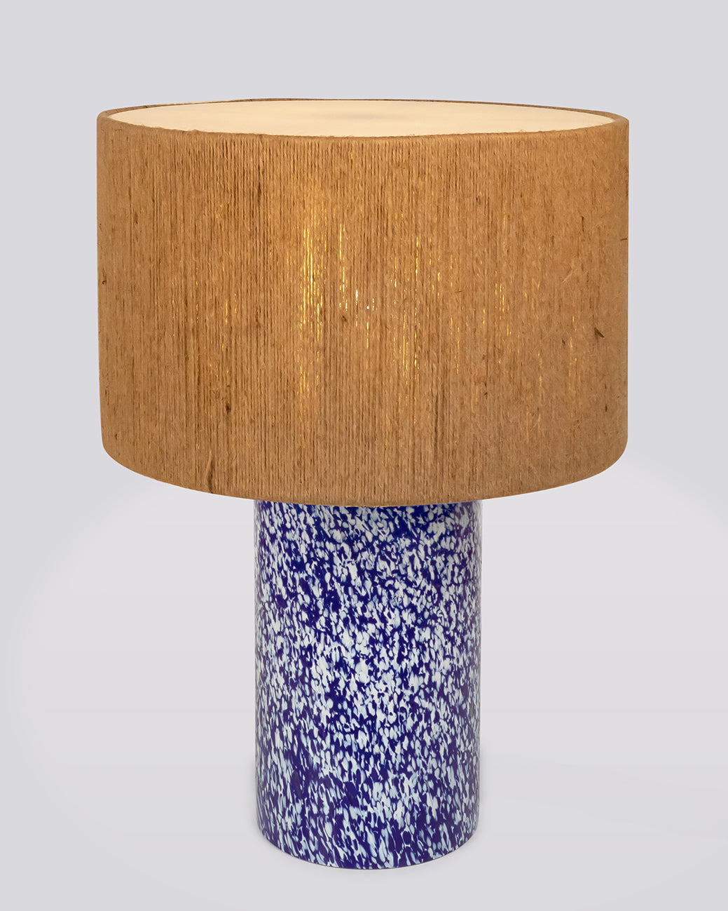BLUE & IVORY PILLAR LAMP / ROPE