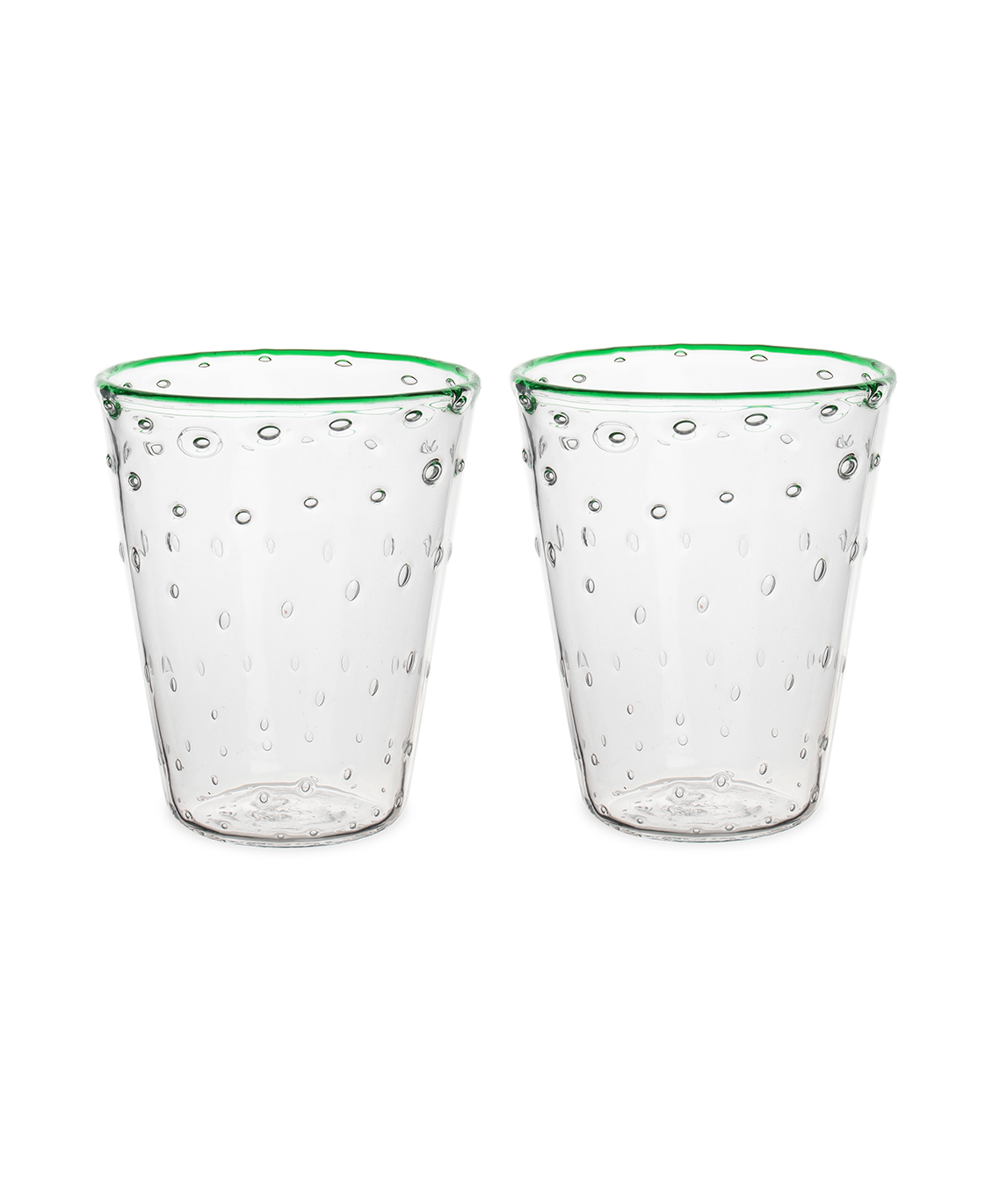 EMERALD RIM BUBBLE TUMBLERS