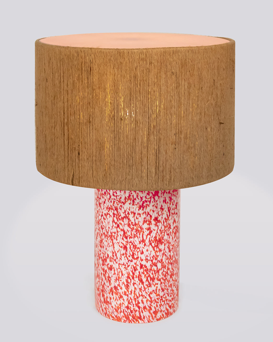 RED & IVORY PILLAR LAMP / ROPE