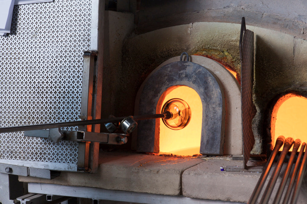 The mouth of a glass furnace on Murano, bespoke Murano glass made in Italy
