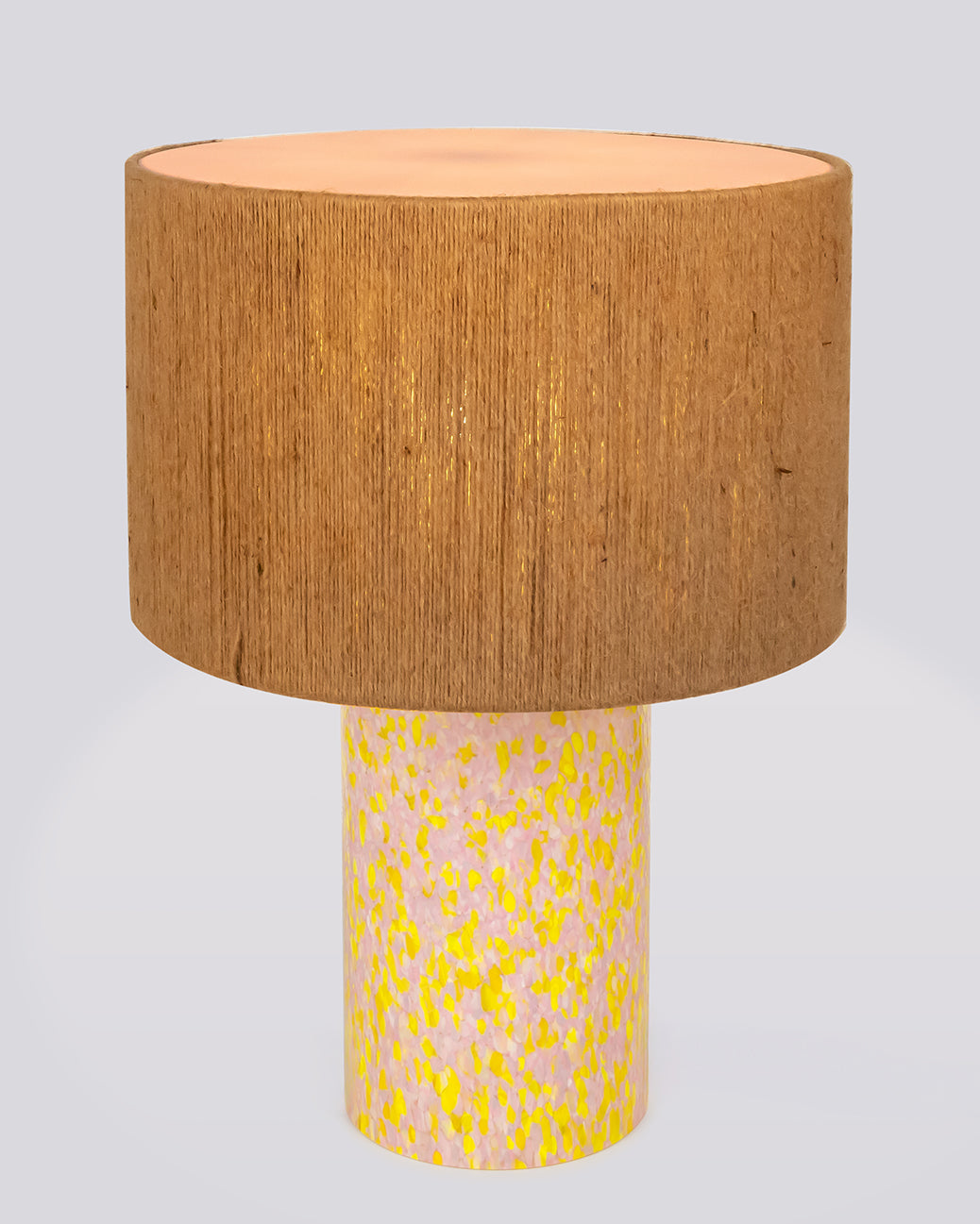 YELLOW & PINK PILLAR LAMP / ROPE